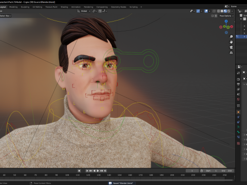Stylized Confident Male in Sweater stylized anatomy 3D Model