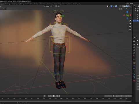 Stylized Confident Male in Sweater stylized anatomy 3D Model