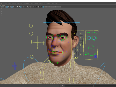 Stylized Confident Male in Sweater stylized anatomy 3D Model