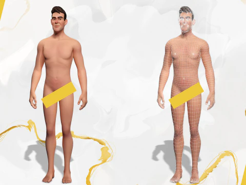 Celebra&ccedil;&atilde;o masculina de realismo estilizado em camisa havaiana com energia Modelo 3D