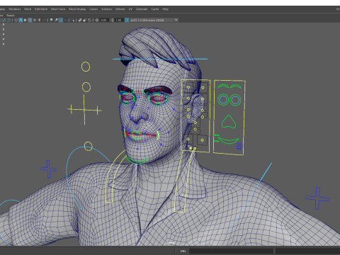 Stylized realism male celebration in Hawaiian shirt with energy Modello 3D
