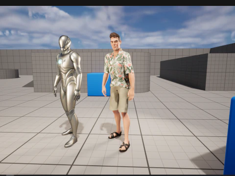 Celebra&ccedil;&atilde;o masculina de realismo estilizado em camisa havaiana com energia Modelo 3D