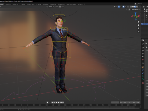Toon Businessman in Suit Confident anime 3Dモデル