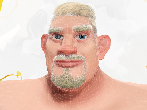 Stylized Cold Weather Big Man in Puffer Coat Winter 3D Model