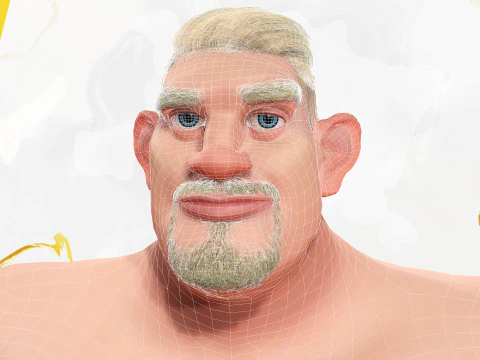 Stylized Cold Weather Big Man in Puffer Coat Winter 3D Model
