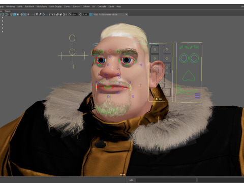 Stylized Cold Weather Big Man in Puffer Coat Winter 3D Model