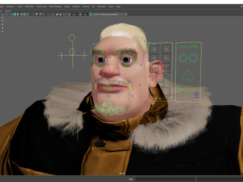 Stylized Cold Weather Big Man in Puffer Coat Winter 3D Model