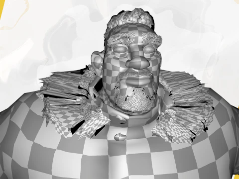 Stylized Cold Weather Big Man in Puffer Coat Winter 3D Model