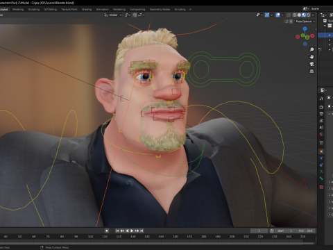 Toon Strongman in Security Guard costume Model 3D