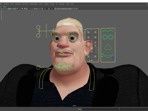 Toon Strongman in Security Guard costume Model 3D