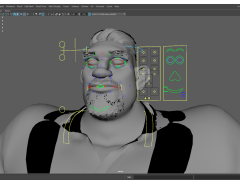 Toon Strongman in Security Guard costume Model 3D