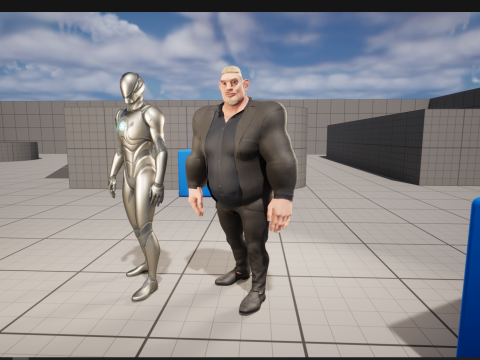 Toon Strongman in Security Guard costume Model 3D