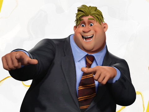 Big Cartoon Professional Businessman in Plus Size Suit 3D 3D Model