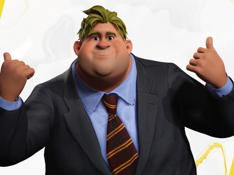 Big Cartoon Professional Businessman in Plus Size Suit 3D 3D Model