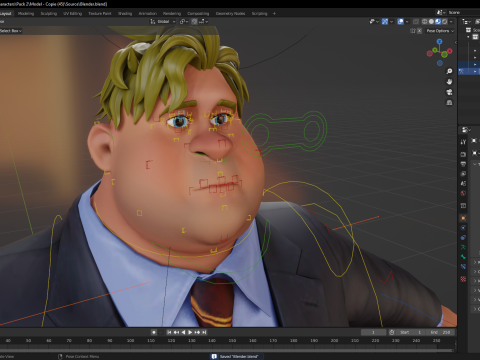Big Cartoon Professional Businessman in Plus Size Suit 3D 3D Model