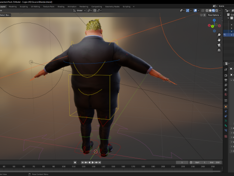 Big Cartoon Professional Businessman in Plus Size Suit 3D 3D Model