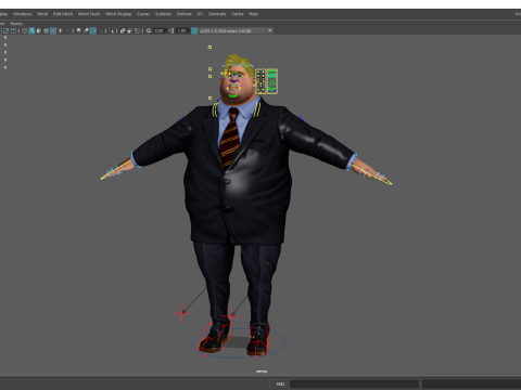 Big Cartoon Professional Businessman in Plus Size Suit 3D 3D Model