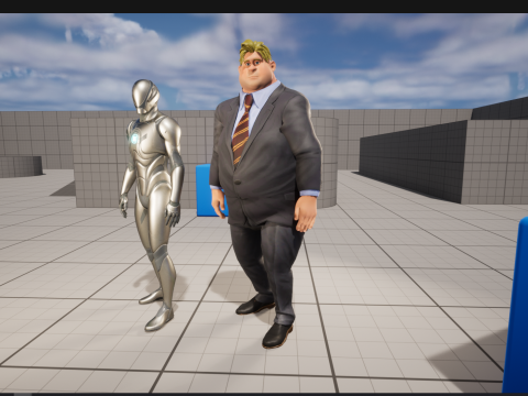 Big Cartoon Professional Businessman in Plus Size Suit 3D 3D Model