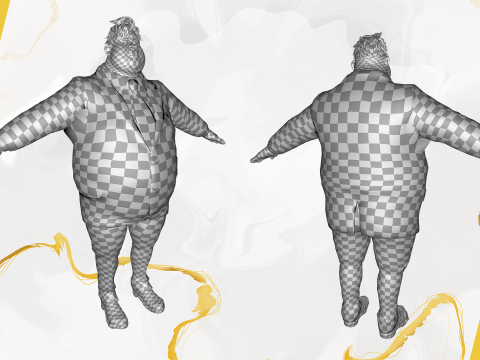 Big Cartoon Professional Businessman in Plus Size Suit 3D 3D Model