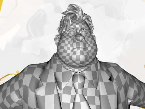 Big Cartoon Professional Businessman in Plus Size Suit 3D 3D Model