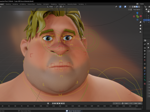 Chubby Stylized Wrestling Warrior Ready for Fight 3D Модель