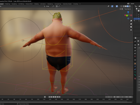 Chubby Stylized Wrestling Warrior Ready for Fight 3D Модель