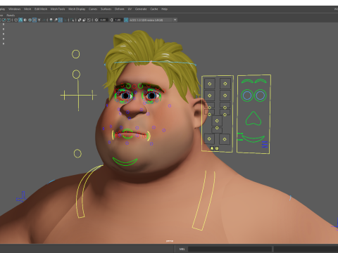 Chubby Stylized Wrestling Warrior Ready for Fight 3D Модель