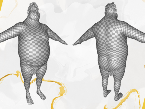 Chubby Stylized Wrestling Warrior Ready for Fight 3D Модель