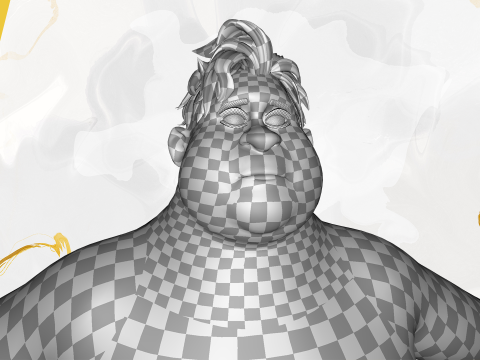 Chubby Stylized Wrestling Warrior Ready for Fight 3D Модель