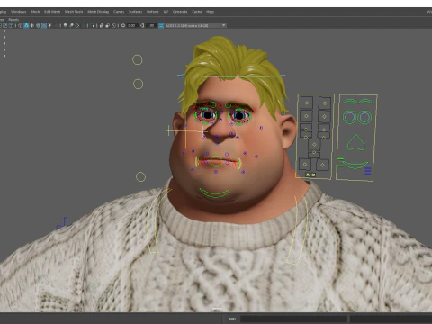 Funny fat man character winter style 3D Model