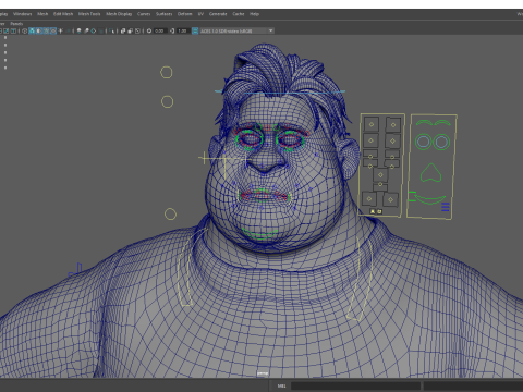 Funny fat man character winter style Model 3D