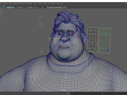 Funny fat man character winter style 3D Model