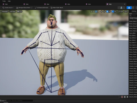 Funny fat man character winter style 3D Model