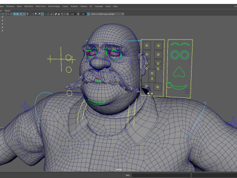 Cartoon man with mustache in prison jumpsuit 3D Модель