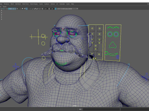 Cartoon man with mustache in prison jumpsuit 3D Model