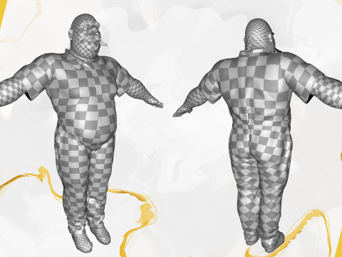 Cartoon man with mustache in prison jumpsuit 3D Модель