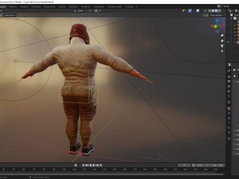 Cartoon Man with Moustache and Winter Hat Toon Winter Modelo 3D