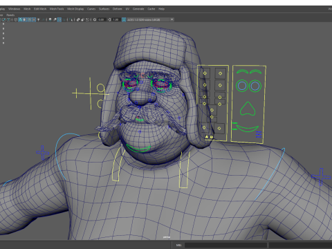 Cartoon Man with Moustache and Winter Hat Toon Winter Modelo 3D