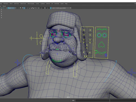 Cartoon Man with Moustache and Winter Hat Toon Winter 3D Model