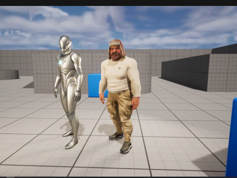 Cartoon Man with Moustache and Winter Hat Toon Winter 3D Model