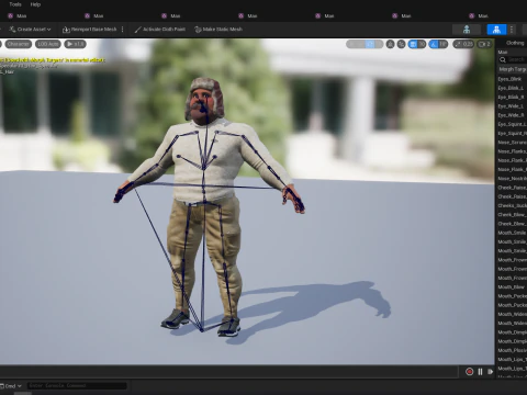 Cartoon Man with Moustache and Winter Hat Toon Winter 3D Model