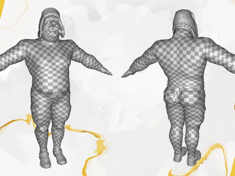 Cartoon Man with Moustache and Winter Hat Toon Winter 3D Model