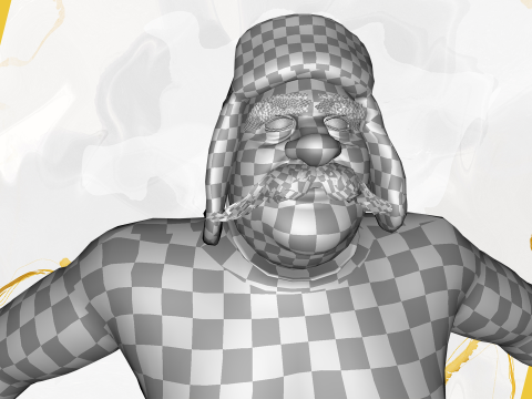 Cartoon Man with Moustache and Winter Hat Toon Winter Modelo 3D