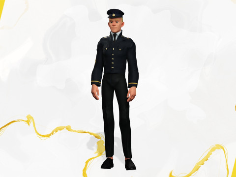 Cartoon Police Officer in Uniform Model 3D