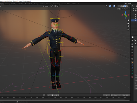 Cartoon Police Officer in Uniform Model 3D