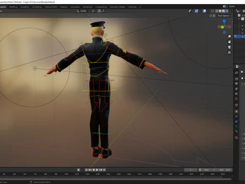 Cartoon Police Officer in Uniform 3D Model