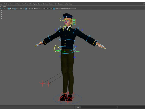 Cartoon Police Officer in Uniform 3D Model
