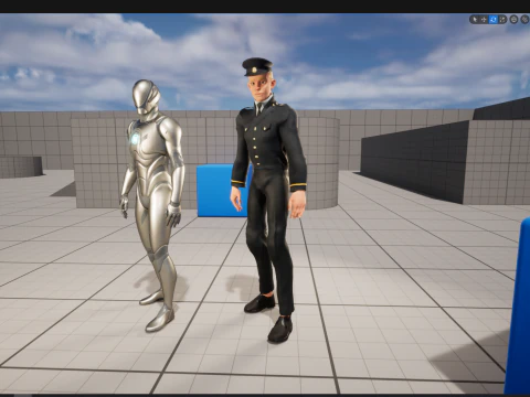 Cartoon Police Officer in Uniform 3D Model