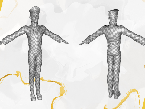 Cartoon Police Officer in Uniform Model 3D
