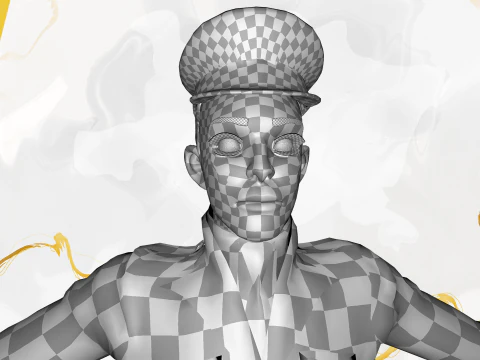 Cartoon Police Officer in Uniform 3D Model